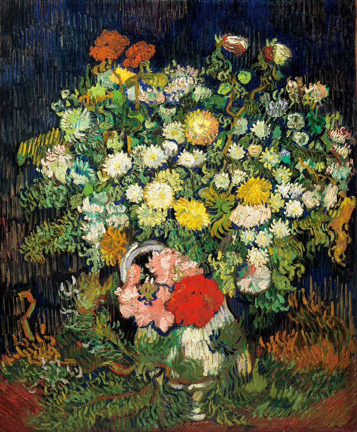 文森特·威廉·梵高  Vincent Willen Van Gogh ——花瓶与花束 1890